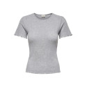 JDY Salsa S/S Top - Light Grey Melange