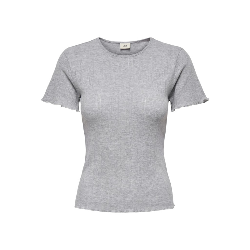 JDY Salsa S/S Top - Light Grey Melange