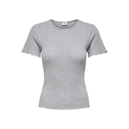JDY Salsa S/S Top - Light Grey Melange