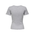 JDY Salsa S/S Top - Light Grey Melange