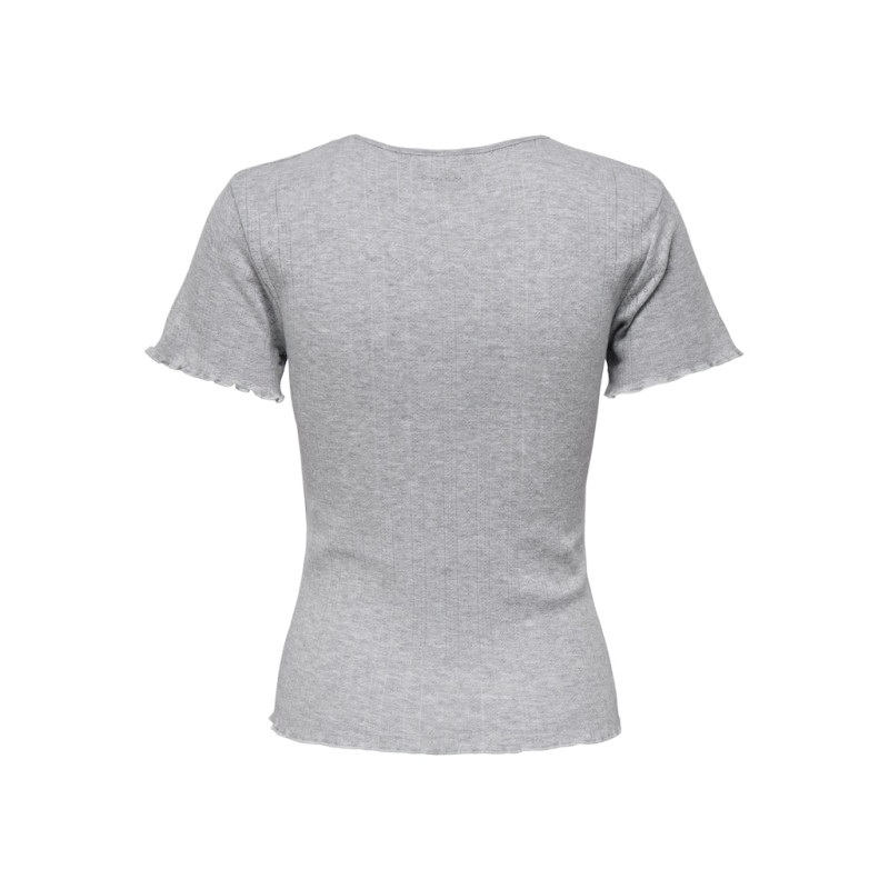 JDY Salsa S/S Top - Light Grey Melange