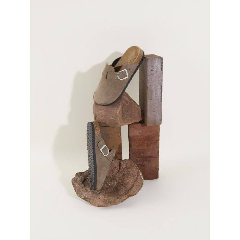 NAME IT KIDS Avery Slippers - Taupe Gray