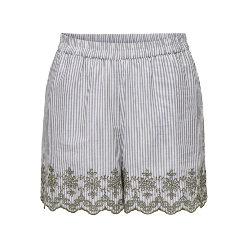ONLY Lou Life Broderede Shorts - Kalamata / The It Stripe