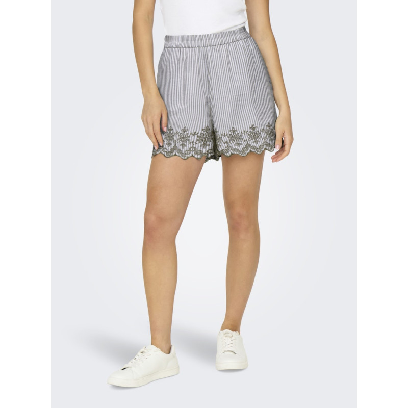 ONLY Lou Life Broderede Shorts - Kalamata / The It Stripe