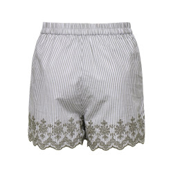 ONLY Lou Life Broderede Shorts - Kalamata / The It Stripe