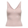 JDY Nanna S/L Broderet Top - Chalk Pink / Cloud Dancer Heart