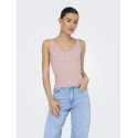 JDY Nanna S/L Broderet Top - Chalk Pink / Cloud Dancer Heart