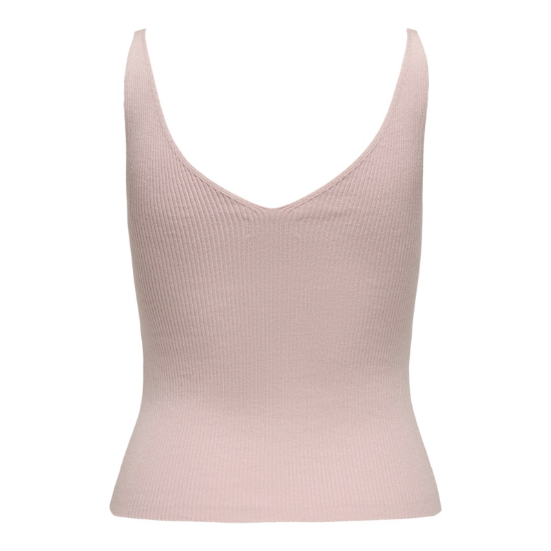 JDY Nanna S/L Broderet Top - Chalk Pink / Cloud Dancer Heart