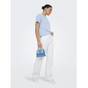 JDY Selma S/S T-shirt Med Hæklet Lomme - Soft Chambray