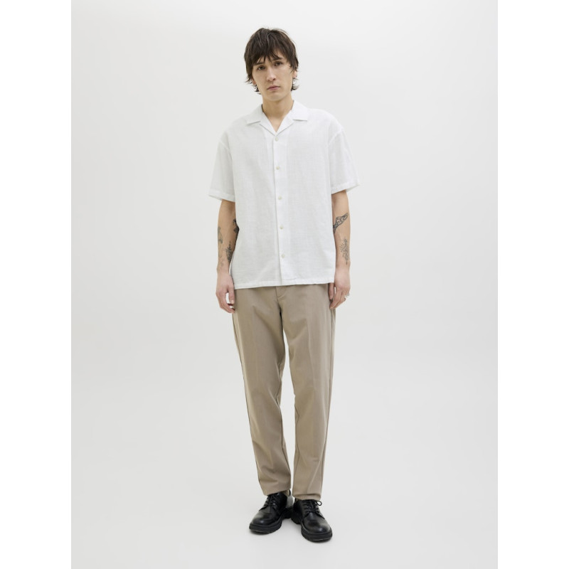 JACK & JONES ESSENTIALS Summer Resort Hør Skjorte - Hvid