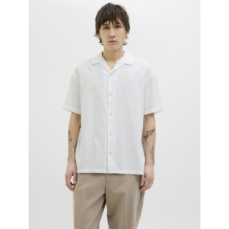 JACK & JONES ESSENTIALS Summer Resort Hør Skjorte - Hvid