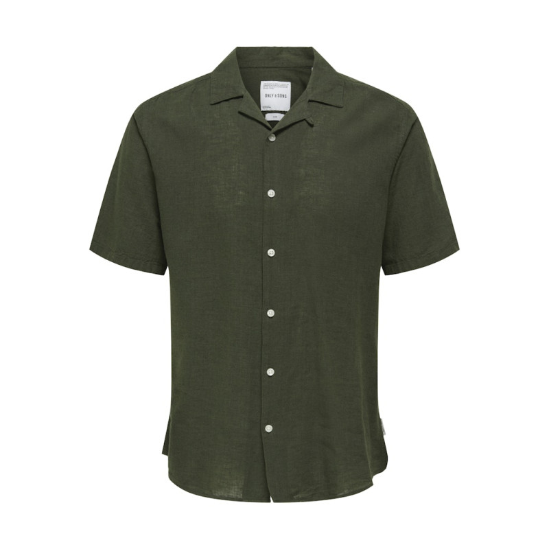 ONLY & SONS Caiden S/S Hør Skjorte - Kambaba
