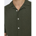 ONLY & SONS Caiden S/S Hør Skjorte - Kambaba