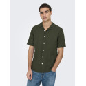 ONLY & SONS Caiden S/S Hør Skjorte - Kambaba