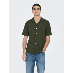 ONLY & SONS Caiden S/S Hør Skjorte - Kambaba