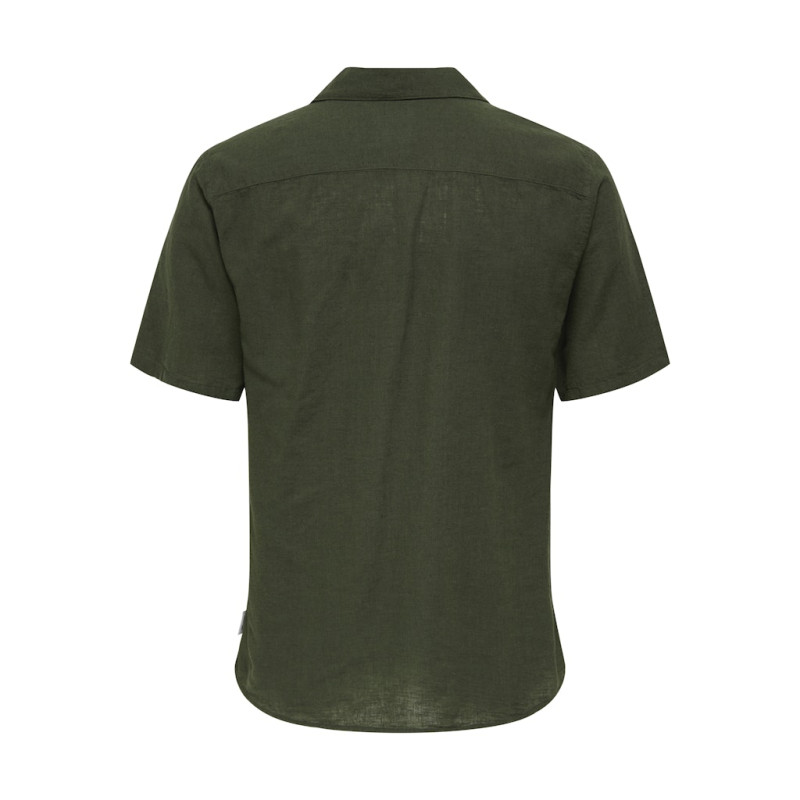 ONLY & SONS Caiden S/S Hør Skjorte - Kambaba