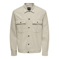 ONLY & SONS Kenneth Hør Overshirt - Silver Lining