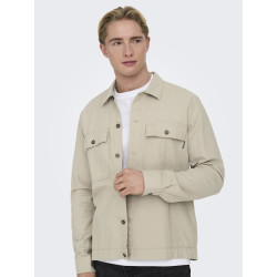 ONLY & SONS Kenneth Hør Overshirt - Silver Lining