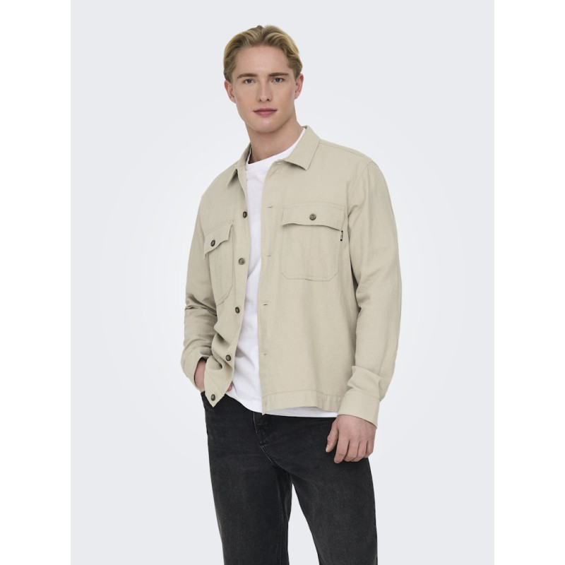 ONLY & SONS Kenneth Hør Overshirt - Silver Lining