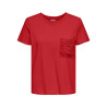 JDY Selma S/S T-shirt Med Hæklet Lomme - Mars Red