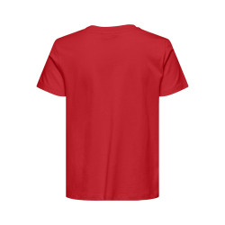 JDY Selma S/S T-shirt Med Hæklet Lomme - Mars Red