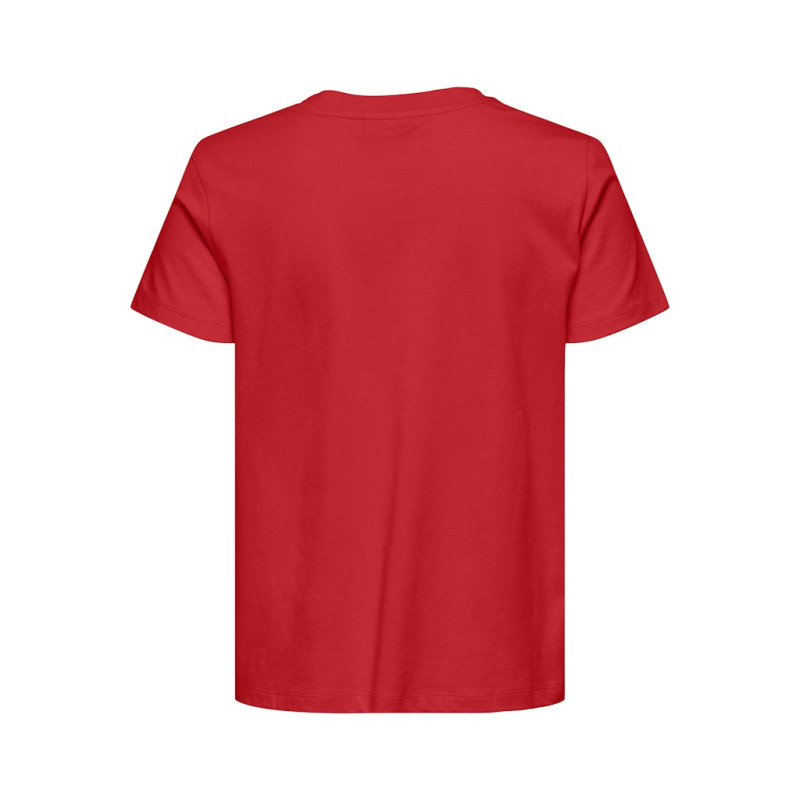 JDY Selma S/S T-shirt Med Hæklet Lomme - Mars Red