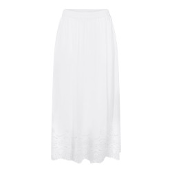 ONLY Lou Life Lang Broderet Nederdel - Bright White