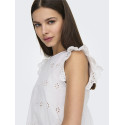 ONLY Lou Life S/S Broderet Top Med Åben Ryg - Bright White