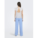 ONLY Lou Life S/S Broderet Top Med Åben Ryg - Bright White