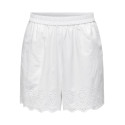 ONLY Lou Life Broderede Shorts - Bright White