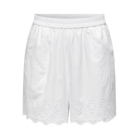 ONLY Lou Life Broderede Shorts - Bright White