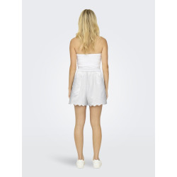 ONLY Lou Life Broderede Shorts - Bright White