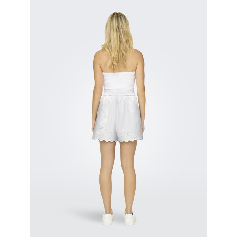 ONLY Lou Life Broderede Shorts - Bright White