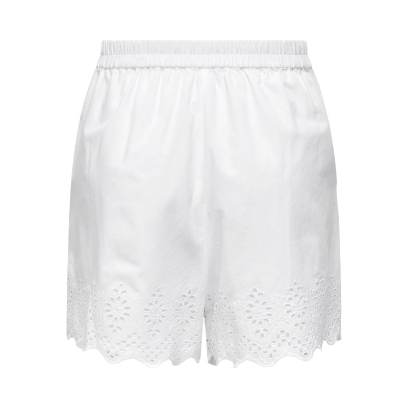 ONLY Lou Life Broderede Shorts - Bright White