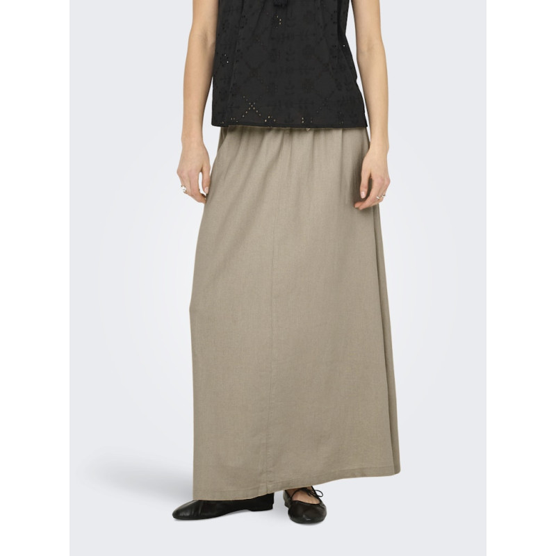 ONLY Caro Hør Maxi Nederdel - Oxford Tan