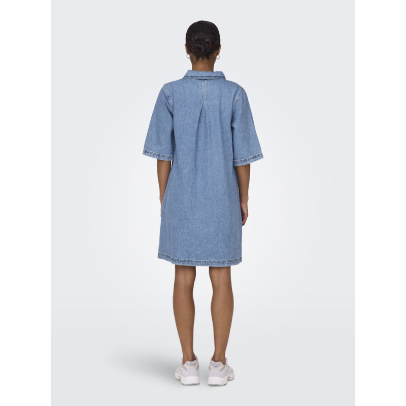 ONLY Gry S/S Denim Kjole - Light Blue Denim