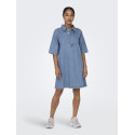 ONLY Gry S/S Denim Kjole - Light Blue Denim