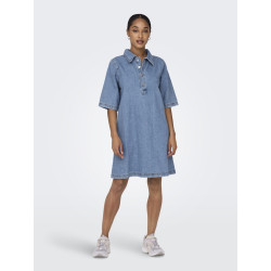 ONLY Gry S/S Denim Kjole - Light Blue Denim