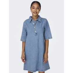 ONLY Gry S/S Denim Kjole - Light Blue Denim