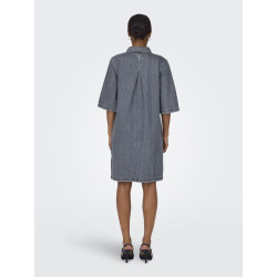 ONLY Gry S/S Denim Kjole - Grey Denim