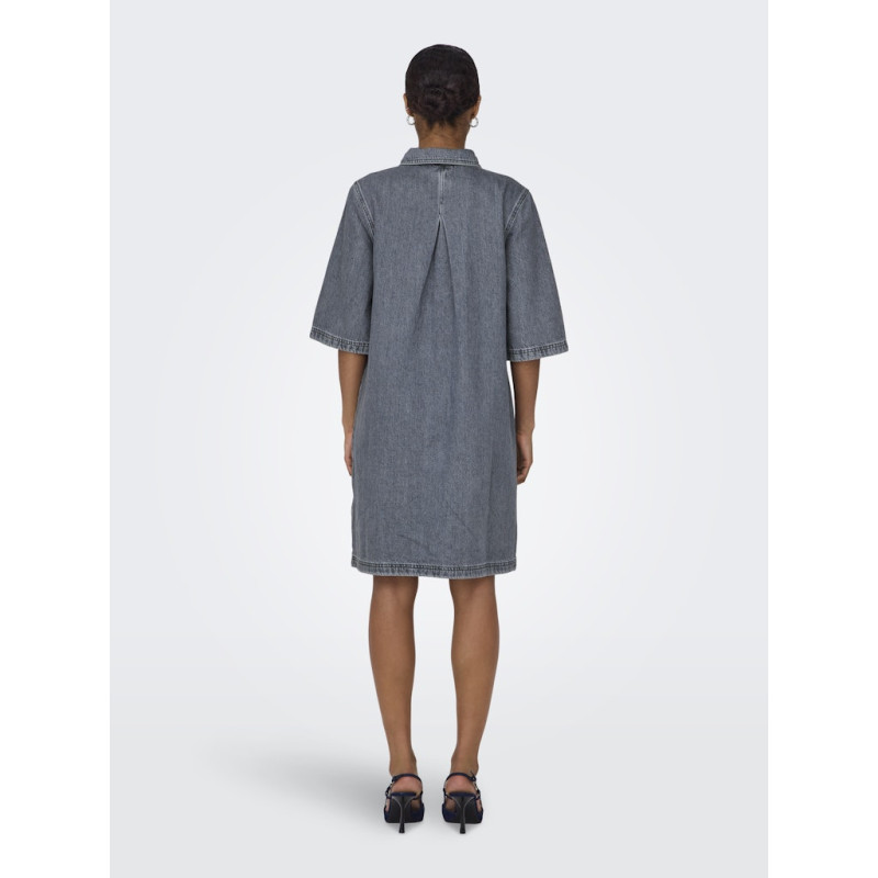 ONLY Gry S/S Denim Kjole - Grey Denim