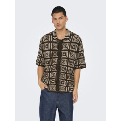 ONLY & SONS Bart Rlx 5 Strik Skjorte - Demitasse