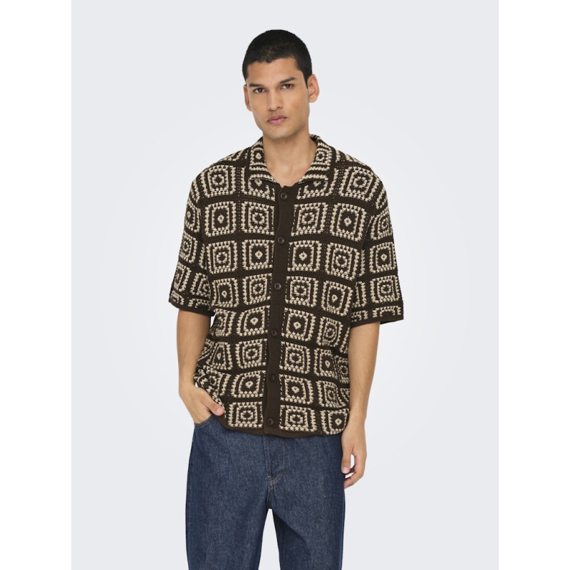 ONLY & SONS Bart Rlx 5 Strik Skjorte - Demitasse