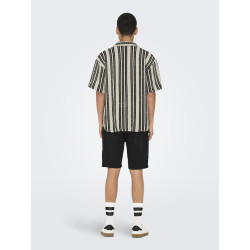 ONLY & SONS Dani Hæklet Skjorte - Cloud Dancer / Sort