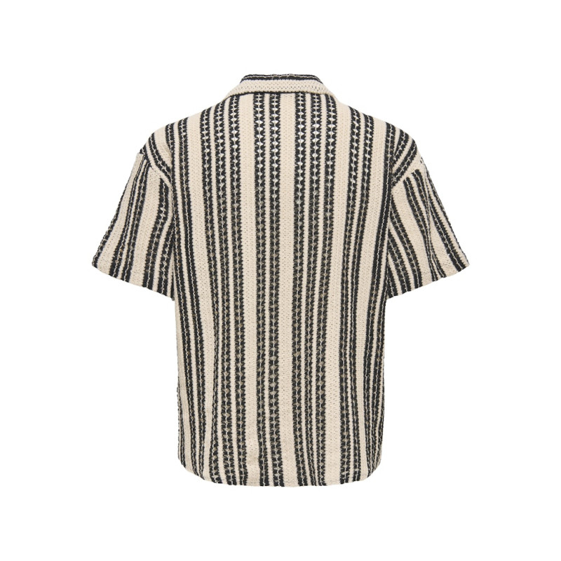 ONLY & SONS Dani Hæklet Skjorte - Cloud Dancer / Sort