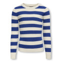 KIDS ONLY Karol L/S Strik Bluse - Birch / Mazarine Blue