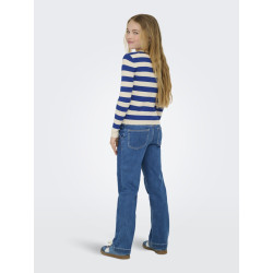 KIDS ONLY Karol L/S Strik Bluse - Birch / Mazarine Blue