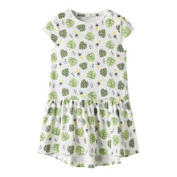 NAME IT KIDS Vigga Capsl Kjole - Bright White / Tropical