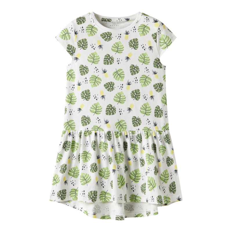 NAME IT KIDS Vigga Capsl Kjole - Bright White / Tropical
