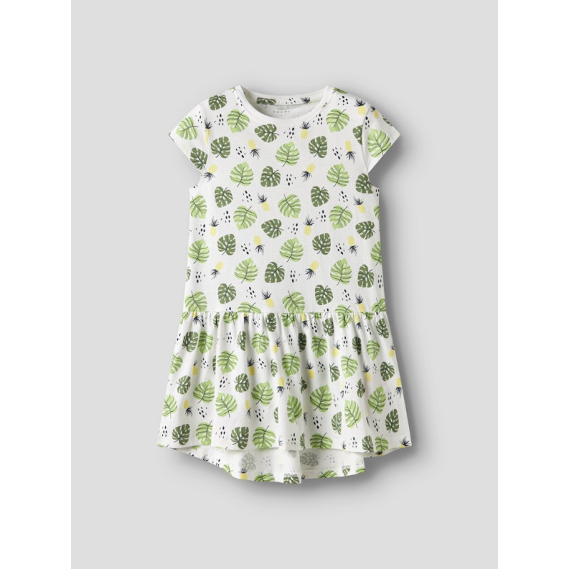 NAME IT KIDS Vigga Capsl Kjole - Bright White / Tropical